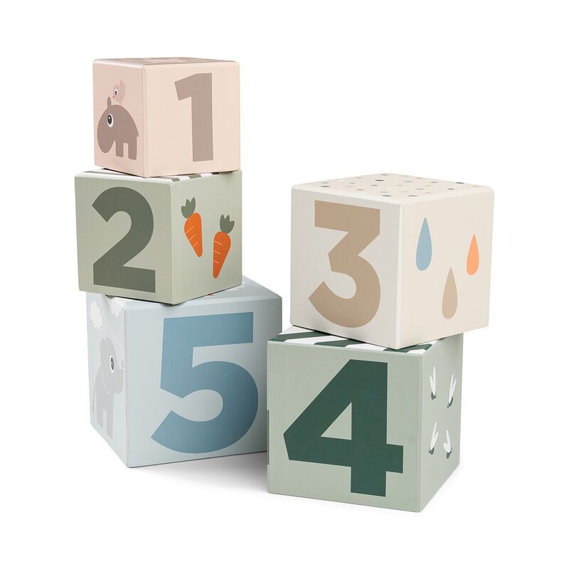 Done By Deer - Stacking Cubes Deer Friends - 5pcs - Color Mix