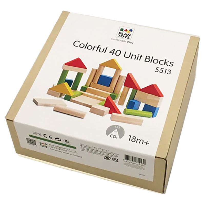 Plan Toys - Colorful 40 Unit Blocks