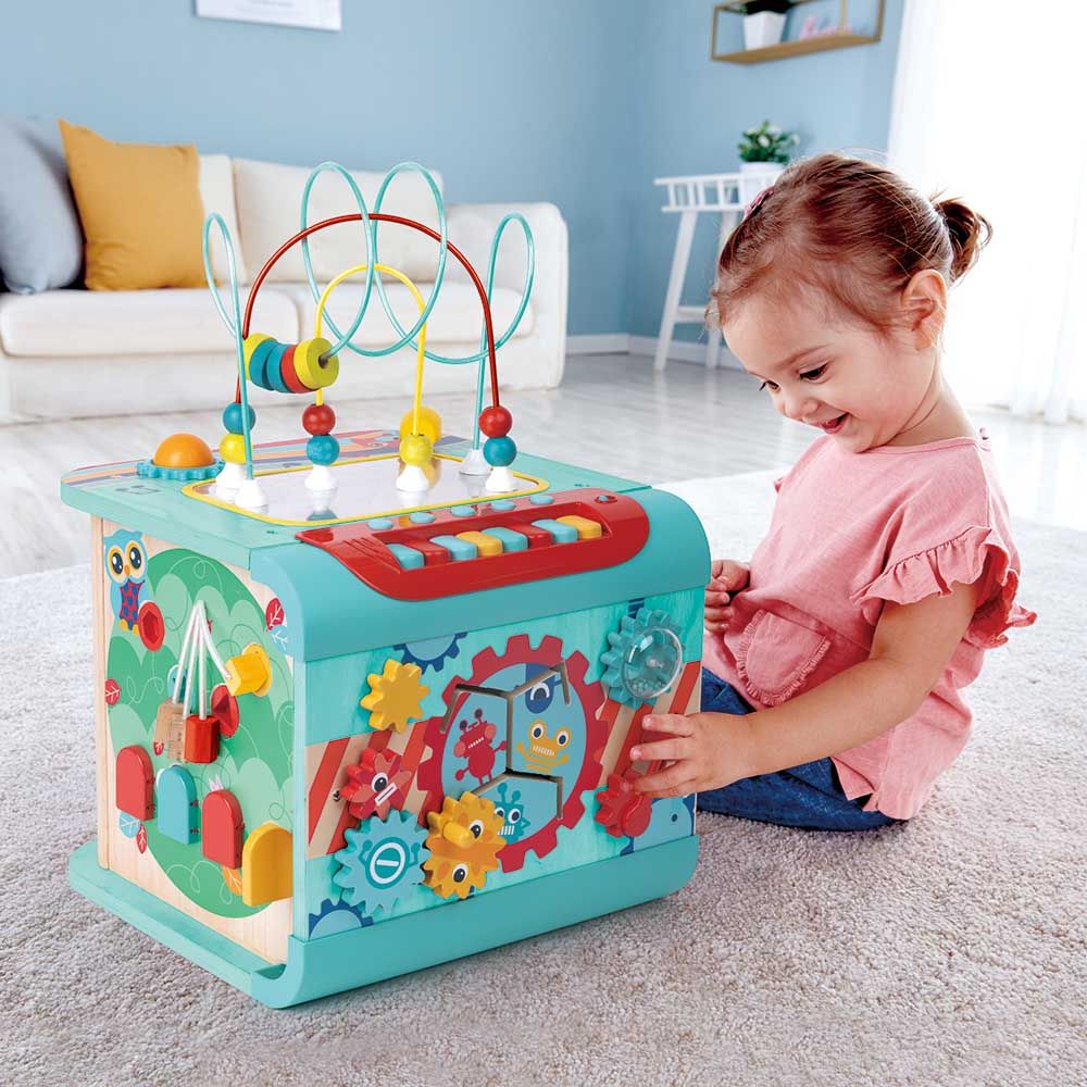 Hape - Explore & Learn Musical Wooden Activity Magic Cube Educational Toy